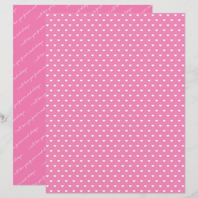 Liebe Immer und immer rosa Herz-Kreislauf-Papier (Vorne/Hinten)