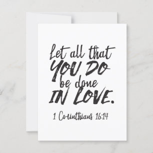 Liebe in Aktion - 1 Korinther 16:14 Inspiration Postkarte