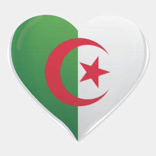 Liebe in Algerien Herz-Aufkleber