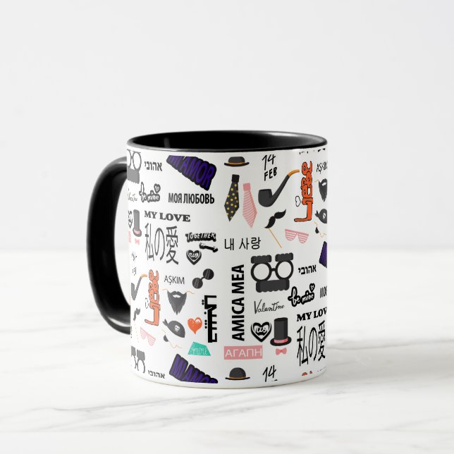 Liebe in allen    Sprachen Tasse (Vorderseite Links)