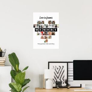 Liebe in Bildern Herz 20 Fotocollage Romantisch Poster