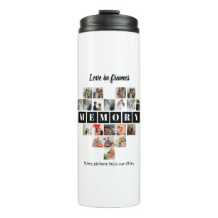 Liebe in Bildern Herz 20 Fotocollage Romantisch Thermosbecher