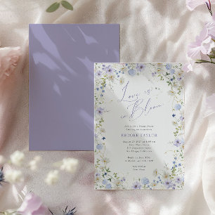 Liebe in Bloom Bloral Lila Green Bridal Show Einladung