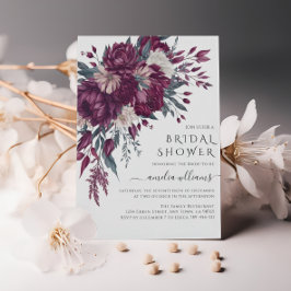 Liebe in Bloom Blume Burgund Cream Brautparty Einladung