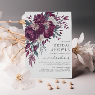 Liebe in Bloom Blume Burgund Cream Brautparty Einladung