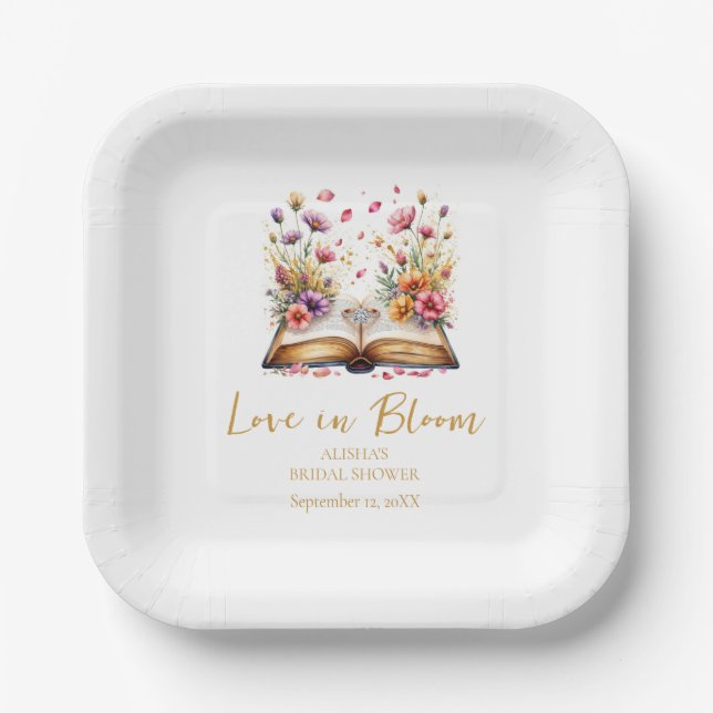 Liebe in Bloom Brautparty Napkins Pappteller (Vorderseite)