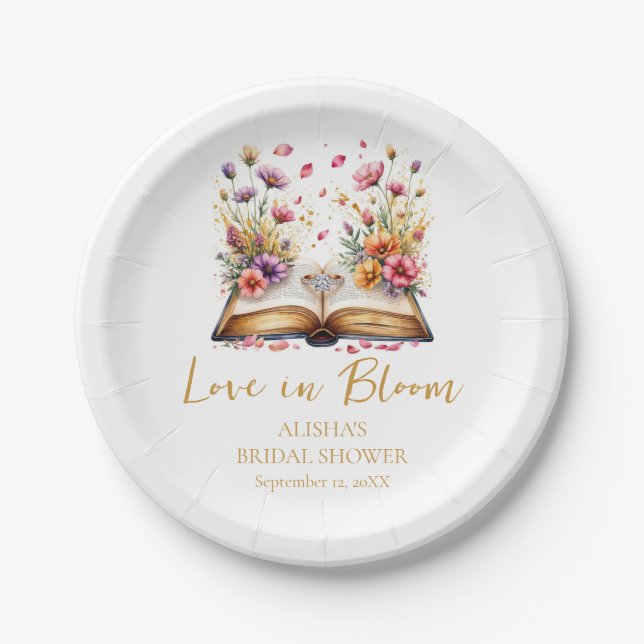 Liebe in Bloom Brautparty Napkins Pappteller (Vorderseite)