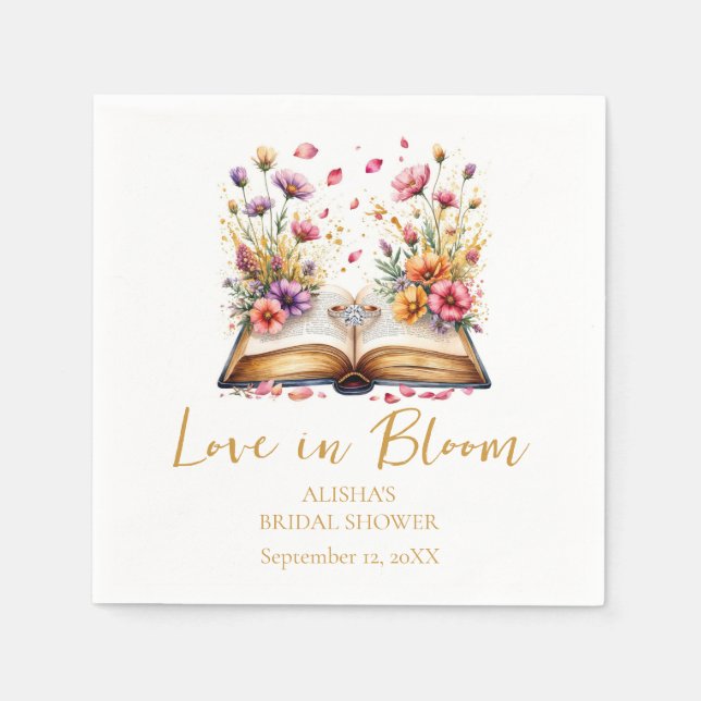 Liebe in Bloom Brautparty Napkins Serviette (Vorderseite)
