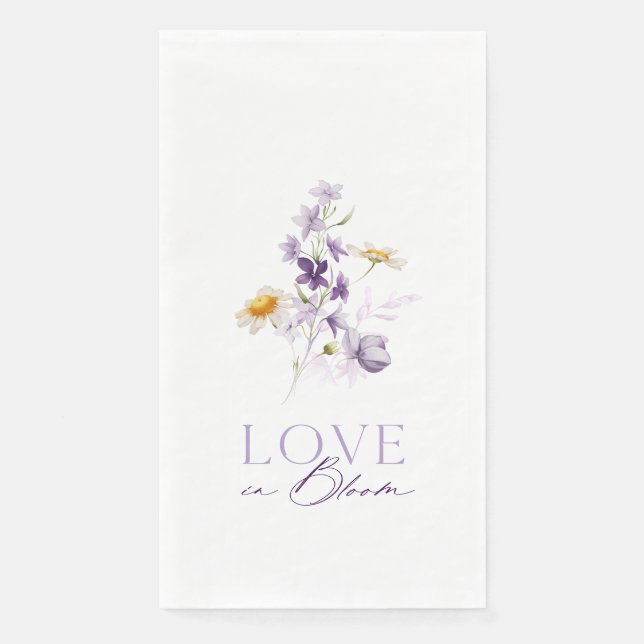 Liebe in Bloom Floral Hochzeitshandtuch Serviette (Vorderseite)