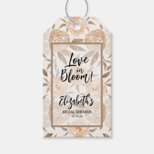 Liebe in Bloom Peach Floral Gefallen Geschenkanhänger