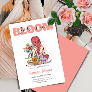 Liebe in Bloom Pink Wildblume Blumenmotiv Brautpar Einladung