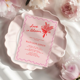 Liebe in Bloom Whimsical Handgeschriebenes Brautpa Einladung