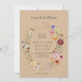 Liebe in Bloom Wildblume Bohemisches Brautparty Einladung