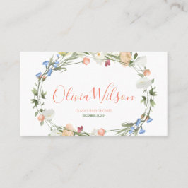 Liebe in blühender Wildblume Platzkarte