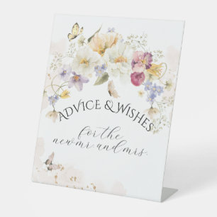 Liebe in blühender Wildblume Rustikale Bridal Game Sockelschild