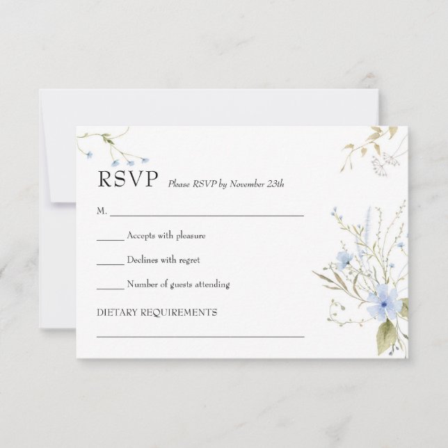 Liebe in blühender Wildblume Rustikale Rsvp-Karte RSVP Karte (Vorderseite)