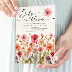Liebe in Blüte Baby Shower Einladungskarte