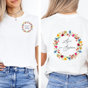 Liebe in Blüte Benutzerdefinierte Brautparty Wildb Tri-Blend Shirt