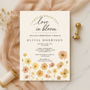 Liebe in Blüte Boho-Brautparty Einladung
