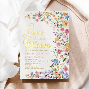 Liebe in Blüte: Brautparty mit Gartenblumen Folieneinladung