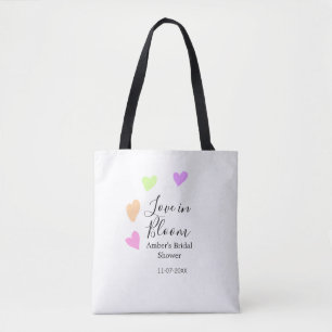 Liebe in Blüte farbiges Herz Junggesellinnenabschi Tasche