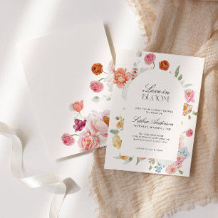Liebe in Blüte Frühling Blumen Brautparty Einladung