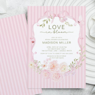Liebe in Blüte Rosa Florale Hochzeits-Einladung zu Einladung