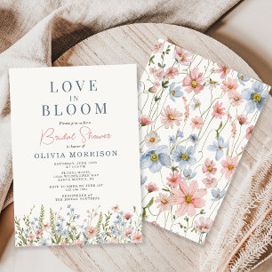 Liebe in Blüten Elegante Garten Florale Hochzeitsd Einladung