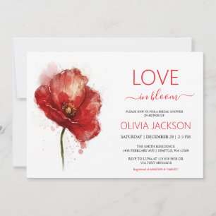 Liebe in Blütenrotblütendusche Einladung