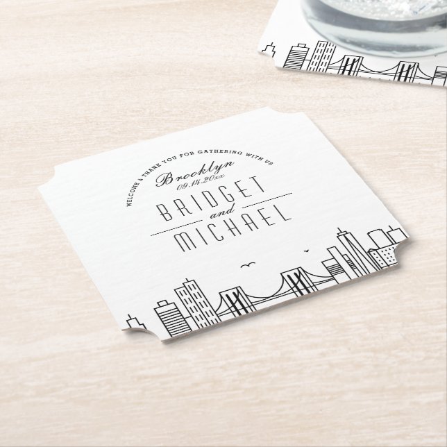 Liebe in Brooklyn | City Skyline Willkommen Untersetzer (angewinkelt)