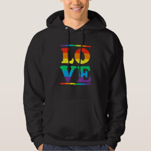 Liebe in den Farben der Regenbogenflagge Lgbtq Les Hoodie