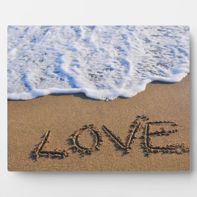 Liebe in den Sand geschrieben Fotoplatte (Vorderseite)