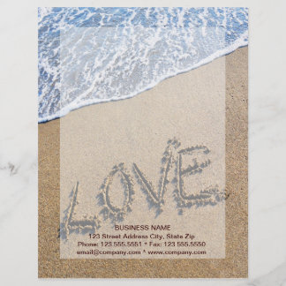 Liebe in den Sand geschriebener Letterhead Briefbogen