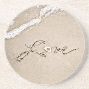 Liebe in den Untersetzer von Sand Beach