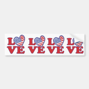 Liebe in den USA Autoaufkleber