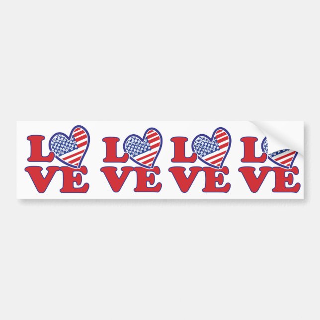 Liebe in den USA Autoaufkleber (Vorne)