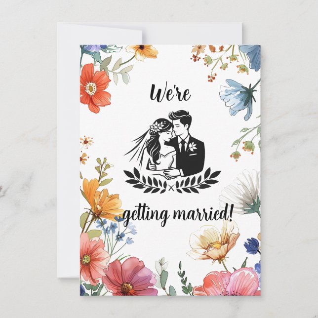 Liebe in der blühenden Wildblume Einladung Hochzei (Vorderseite)