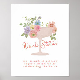 Liebe in der Brautparty-Trinkstation Unterschreibe Poster