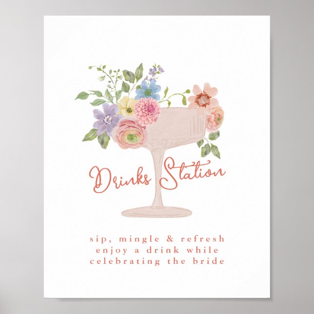 Liebe in der Brautparty-Trinkstation Unterschreibe Poster (Vorne)