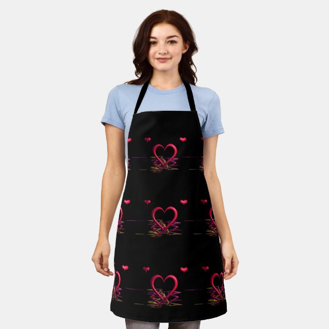 Liebe in der Darkness-All-over-Print-Schürze Schürze (Getragen)