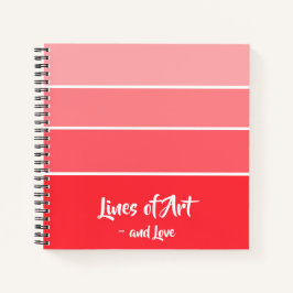 Liebe in der Luft - Rot bis Rosa - Weißes Notebook Notizbuch