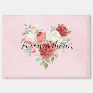 Liebe in der Luft Rot Pink Herz Blumen  Magnet