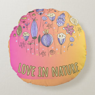 Liebe in der Palette der Natur Rundes Kissen