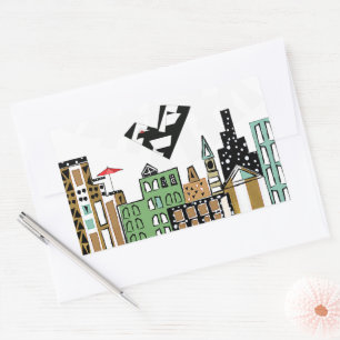 LIEBE IN DER STADT RECHTECKIGER AUFKLEBER