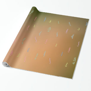 Liebe in einem anderen Sprachbraun Geschenkpapier