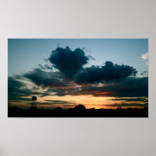 LIEBE in einem Sonnenuntergang Poster