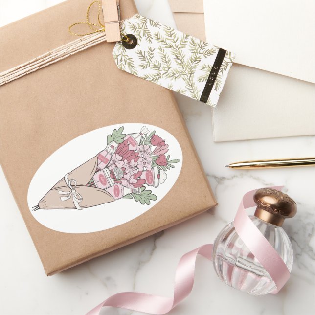 Liebe in einer beliebigen Blume Ovaler Aufkleber (Schenken)