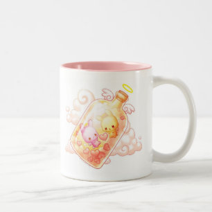 Liebe in einer Flaschen-Tasse Zweifarbige Tasse