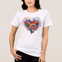 Liebe in Farbe Lebendiges florales Herz T-Shirt Po