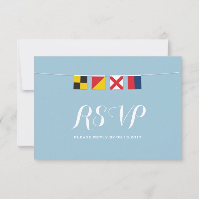 LIEBE in farbenfrohen UAWG der Wasserfahnen RSVP Karte (Vorderseite)